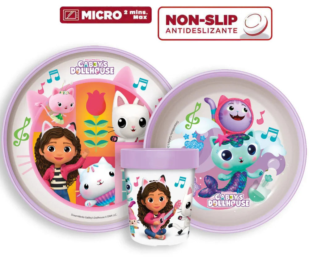Gabi babaháza Wonderland csúszásmentes étkészlet, micro műanyag szett