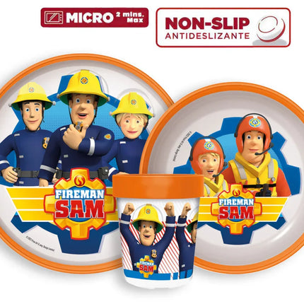 Sam a tűzoltó Rescue Mission csúszásmentes étkészlet, micro műanyag szett