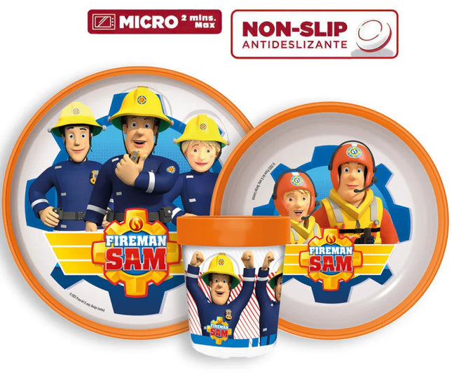 Sam a tűzoltó Rescue Mission csúszásmentes étkészlet, micro műanyag szett