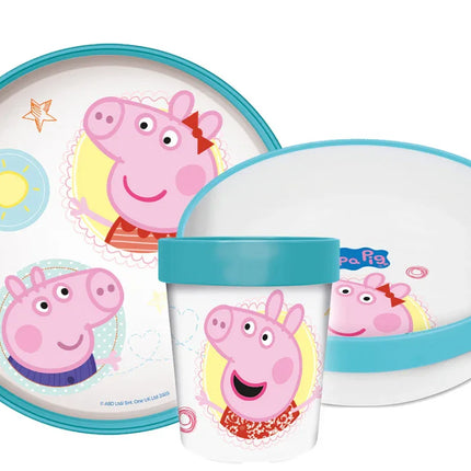 Peppa malac Core csúszásmentes étkészlet, micro műanyag szett