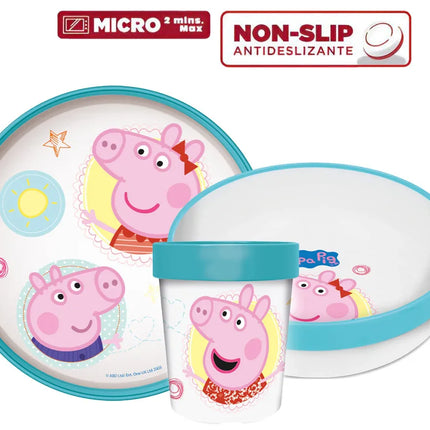 Peppa malac Core csúszásmentes étkészlet, micro műanyag szett
