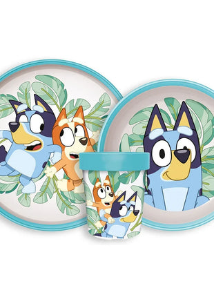 Bluey Leaves csúszásmentes étkészlet, micro műanyag szett