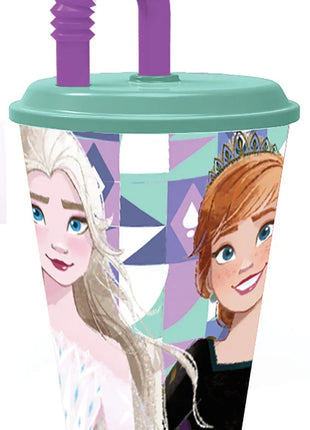 Disney Jégvarázs Ice Magic szívószálas pohár, műanyag 430 ml