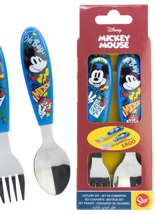 Disney Mickey True Champions fém ergo evőeszköz készlet - 2 darabos