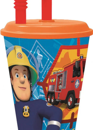 Sam a tűzoltó Rescue Mission szívószálas pohár, műanyag 430 ml