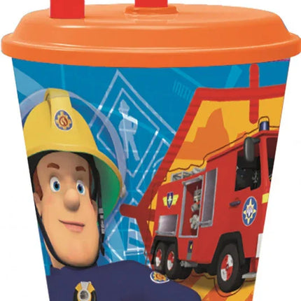 Sam a tűzoltó Rescue Mission szívószálas pohár, műanyag 430 ml