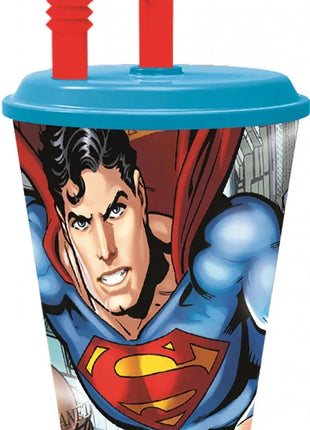 Superman Savior szívószálas pohár, műanyag 430 ml