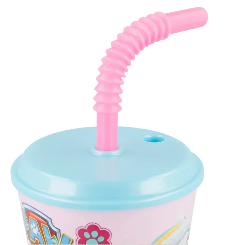 Mancs Őrjárat Girls szívószálas pohár, műanyag 430 ml