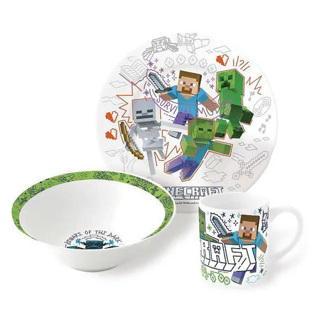 Minecraft Explore More porcelán étkészlet Díszdobozban