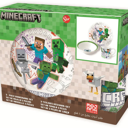 Minecraft Explore More porcelán étkészlet Díszdobozban