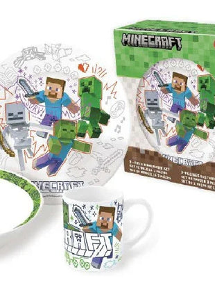 Minecraft Explore More porcelán étkészlet Díszdobozban