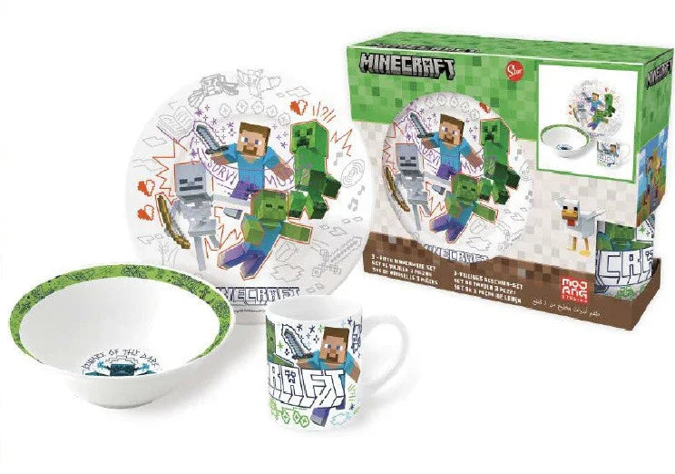 Minecraft Explore More porcelán étkészlet Díszdobozban