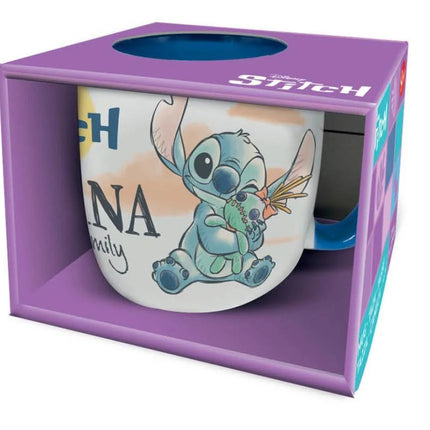 Disney Lilo és Stitch, A csillagkutya Ohana Elite porcelán bögre 380 ml (13 oz) Díszdobozban