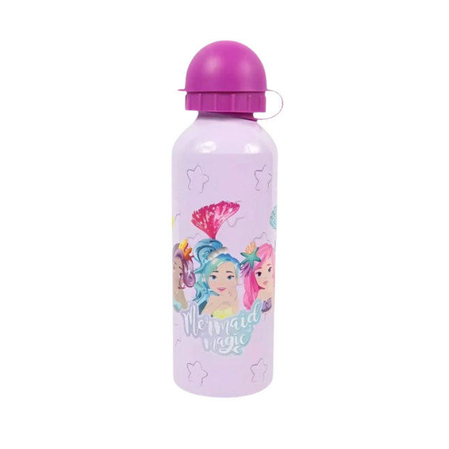 Sellő Magic mintás alumínium kulacs ivókupakkal, 500 ml űrtartalommal.