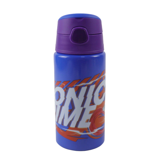 Sonic a sündisznó Get Me mintás alumínium kulacs beépített szívószállal és akasztóval, 500 ml űrtartalommal.