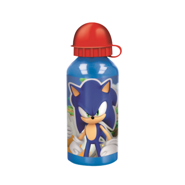 Sonic a sündisznó mintás alumínium kulacs ivókupakkal, 400 ml űrtartalommal.