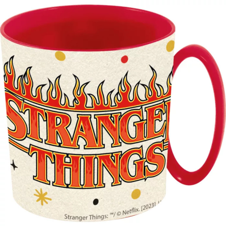 Stranger Things Upside Down micro bögre, 350 ml-es, fehér színű, Upside Down dizájnnal