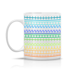 Színes, feliratos bögre „Fuck This Shit” mintával, fehér háttérrel, egyedi és szókimondó stílusban.