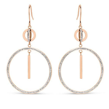 Victoria Rose gold színű fehér köves karika fülbevaló