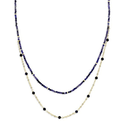 Victoria Rose gold színű kék gyöngyös nyaklánc