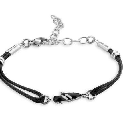 Victoria Ezüst színű fekete focis karkötő