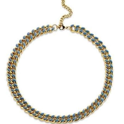 Victoria Arany színű kék mintás nyaklánc