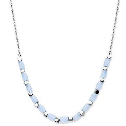 Victoria Ezüst színű kék gyöngyös nyaklánc