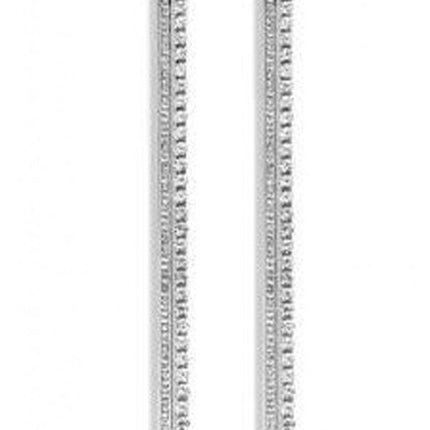 Victoria Ezüst színű fehér köves hosszú fülbevaló