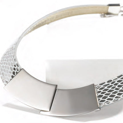 Victoria Ezüst színű bőr nyaklánc