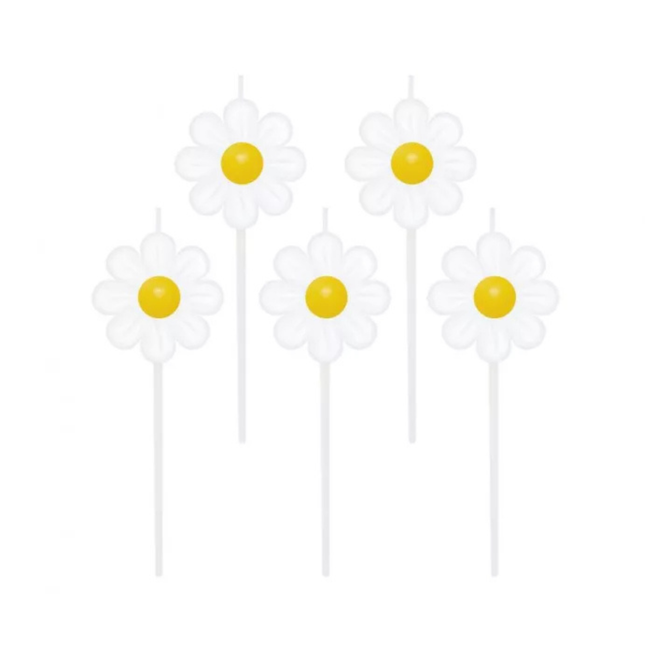 Virág Daisy tortagyertya 5 db-os szett