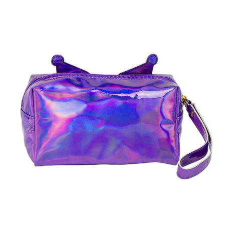 Hello Kitty és Kuromi mintás holografikus piperetáska 18 cm-es méretben, csillogó kivitelben, praktikus tároló mindennapi használatra.