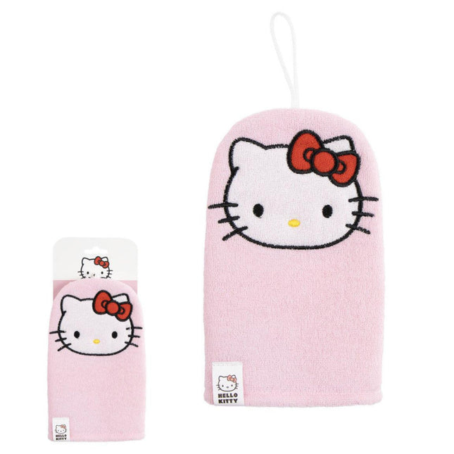 Hello Kitty mintás mosdókesztyű kislányoknak, puha és bőrbarát anyagból, mindennapi használatra otthon vagy óvodába.