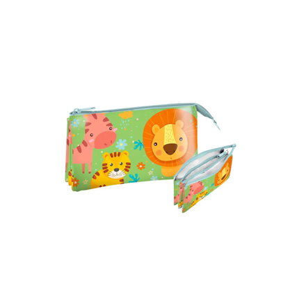 Cuki állatos mintás gyerek neszeszer cipzárral, személyes holmik tárolására óvodába vagy utazáshoz